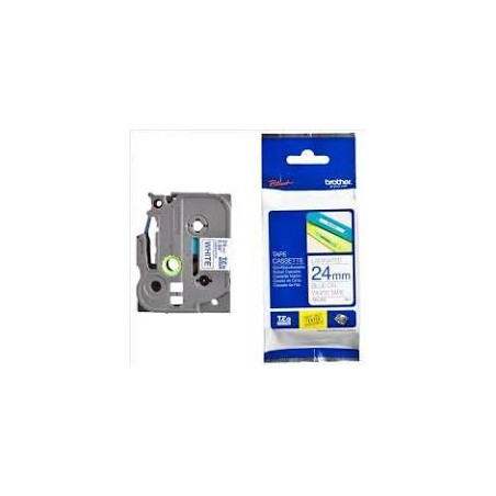 TZE253 BROTHER CINTA ROTULADORA LAMINADA AZUL SOBRE BLANCO 24MMX8M