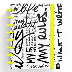 66017180 CARCHIVO CUADERNO INGENIOX EDIT MY LIFE A5 80H 100GR CUADRÍCULA AMARILLO NEÓN