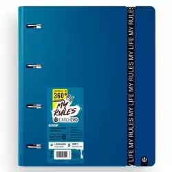 12477476 CARCHIVO CARPEBLOCK 360 MY RULES CON RECAMBIO 100H A4 5X5 90GR 4 SEPARADORES PP FOAM DEEP BLUE