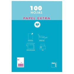 21813 PACSA PAQUETE PAPEL EXTRA 100H A4 80GR 4X4MM SIN TALADROS RETRACTILADO BLANCO