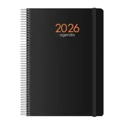 11622-2026 DOHE AGENDA ANUAL SYNCRO ESPIRAL 15X21CM SV CIERRE C/GOMA PP NEGRO 2026