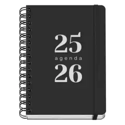 52033 DOHE AGENDA ESCOLAR GRAMMAR A5 ESPIRAL DOBLE DP TAPA PP NEGRO 2025-2026