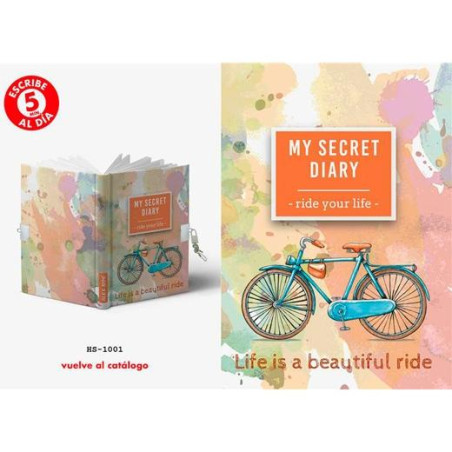 HS-1001 ROYMART DIARIO SECRETO A5 168H CON CANDADO BICICLETA