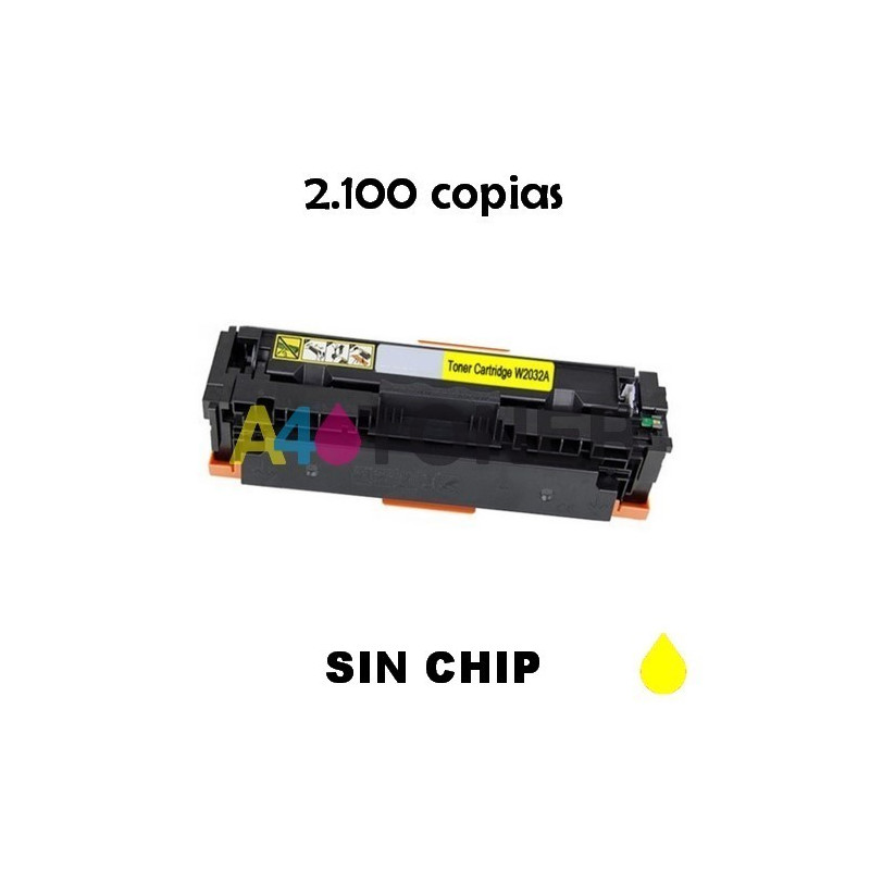 Tóner W2032A amarillo compatible HP 415A (Sin Chip)