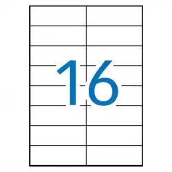 04708 MULTI-3 ETIQUETAS ADHESIVAS 105X37MM INKJET/LÁSER C/RECTOS 16 X 100H BLANCO