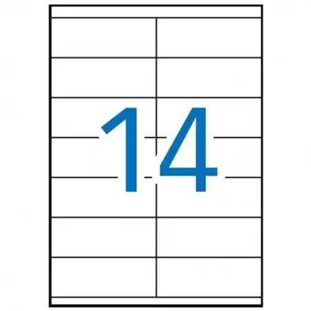 04709 MULTI-3 ETIQUETAS ADHESIVAS 105X40MM INKJET/LÁSER C/RECTOS 14 X 100H BLANCO