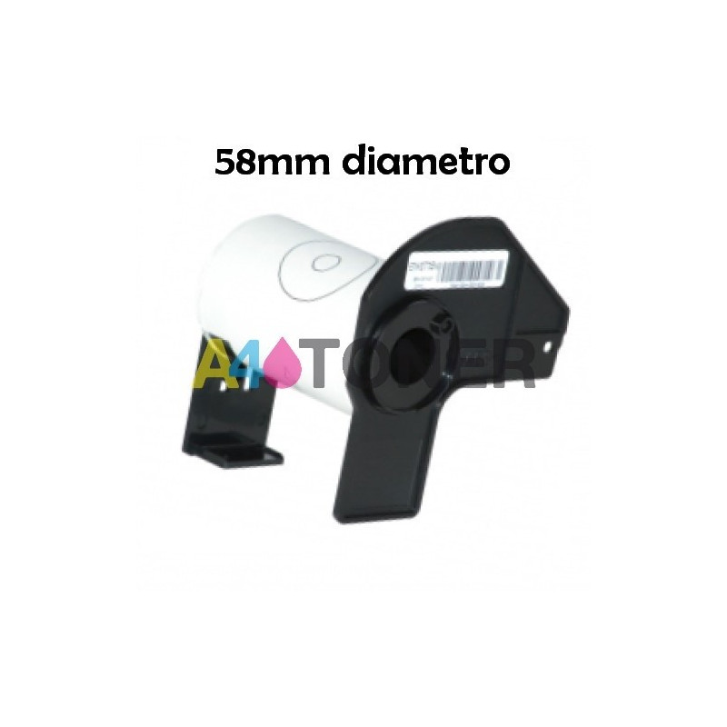 DK11207 Recambio etiquetas CD DVD compatible brother 58mm diametro