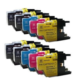 Pack 10 cartuchos de tinta LC1220 LC1240 LC1280 compatible Brother