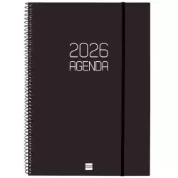 742856026 FINOCAM AGENDA ESPIRAL OPAQUE E40-210X297MM SVV TAPA PP NEGRO 2026