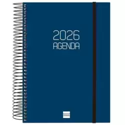742911026 FINOCAM AGENDA ESPIRAL OPAQUE E10-155X212MM 1DP TAPA PP AZUL 2026