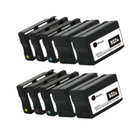 Pack 10 cartuchos de tinta reciclado HP 932XL HP 933XL compatible al HP