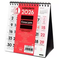 780120026 FINOCAM CALENDARIO DE SOBREMESA NÚMEROS GRANDES XS-140X150MM MV NEUTRO 2026