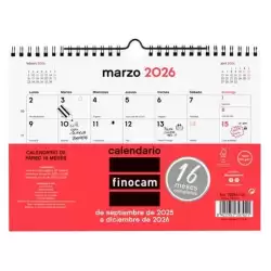 782040026 FINOCAM CALENDARIO DE PARED 16 MESES S-210X150MM MV NEUTRO 2025-2026