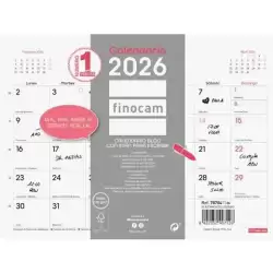 787047326 FINOCAM CALENDARIO BLOC CON IMÁN PARA ESCRIBIR S-210X150MM MV CHIC BLANCO 2026