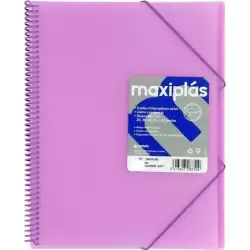 39833095 GRAFOPLÁS CARPETA CON FUNDAS MAXIPLÁS ESPIRAL A4 30 FUNDAS C/SOBRE PP RÍGIDO TRANSLÚCIDO LAVANDA SOFT