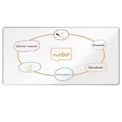 1915151 NOBO PIZARRA PREMIUM PLUS DE ACERO VITRIFICADO 240X120CM BLANCO