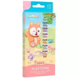 KW90/10 JOVI PLASTILINA KAWAII BARRAS 15GR C/SURTIDOS ESTUCHE 10 UD