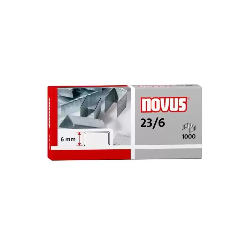 042-0039 NOVUS GRAPAS 23/6 PARA GRAPADORAS DE GRUESOS CAJA 1000 UD