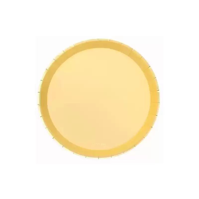 119-1042 OH YEAH PLATO LLANO METLAIZADO Ø20.5CM AMARILLO PASTEL PACK 8U