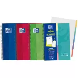 400135621 OXFORD CUADERNO EUROPEANBOOK 5 SCHOOL 5 PESTAÑAS 100H A4+ 5X5 T/EXTRADURA C/SURTIDOS