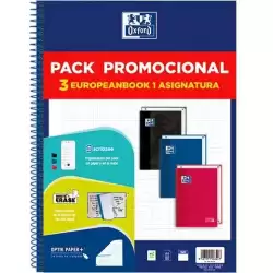 400195024 OXFORD CUADERNO SCHOOL EUROPEANBOOK 1 CLASSIC WRITE&ERASE 80H A4 5X5 T/EXTRADURA C/SURTIDOS PACK PROMOCIONAL 3 UD