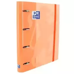 400132986 OXFORD CARPETA ANILLAS 4 X 35MM CLASSIC EUROPEANBINDER C/RECAMBIO 100H A4+ 5X5 TAPA EXTRADURA MELOCOTÓN