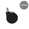 KIT1R65N PIQUERAS Y CRESPO KIT 5 RUEDAS NAILON Ø65MM PARA SILLA PERNO 11MM NEGRO