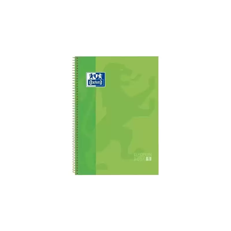 100430199 OXFORD CUADERNO CLASSIC EUROPEANBOOK 1 WRITE&ERASE 80H A4+ 5X5MM MICROPERFORADO T/EXTRADURA VERDE MANZANA