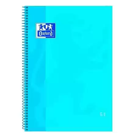 400028276 OXFORD CUADERNO CLASSIC EUROPEANBOOK 1 WRITE&ERASE 80H A4+ 5X5MM MICROPERFORADO T/EXTRADURA TURQUESA