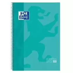 400040983 OXFORD CUADERNO CLASSIC EUROPEANBOOK 1 MICROPERFORADO 80H A4+ 5X5 T/EXTRADURAS BANDA COLOR VERDE MENTA