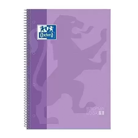 400117273 OXFORD CUADERNO TOUCH EUROPEANBOOK 1 WRITE&ERASE 80H A4+ 5X5MM MICROPERFORADO T/EXTRADURA MALVA PASTEL