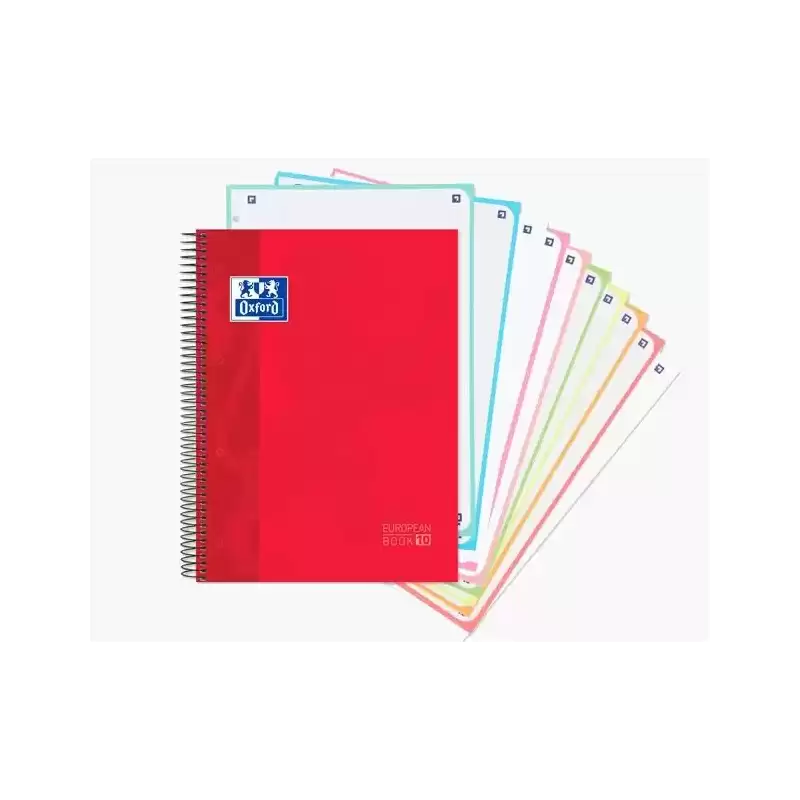 400118931 OXFORD CUADERNO EUROPEANBOOK 10 CLASSIC MICROPERFORADO 150 HOJAS 5X5 TAPAS EXTRADURAS CLASSIC A4+ C/ SURTIDOS
