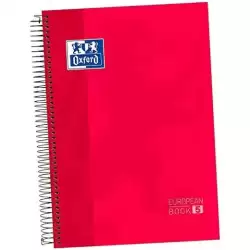 400151480 OXFORD CUADERNO CLASSIC EUROPEANBOOK 5 MICROPERFORADO 120H (50% GRATIS) A4+ 5X5 TAPA EXTRADURA ROJO