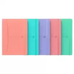 400154941 OXFORD CUADERNO COSIDO SIGNATURE 80H A5 1 LÍNEA CIERRE C/GOMA TAPA EXTRADURA C/SURTIDOS PASTEL