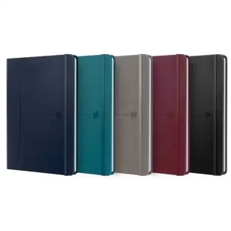 400163614 OXFORD CUADERNO COSIDO SIGNATURE 80H A5 LISO CIERRE C/GOMA TAPA EXTRADURA C/SURTIDOS CLÁSICO