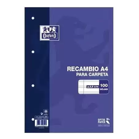 400173744 OXFORD RECAMBIO CLASSIC 100H A4 SUELTAS PAUTA 3