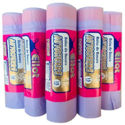 BOLSAELIOT ELIOT BOLSA DE BASURA AUTOCIERRE 70X80 ROLLO DE 15 VIOLETA