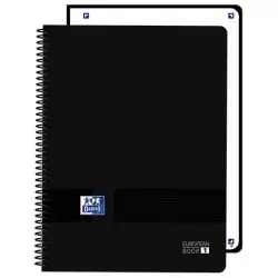 400196864 OXFORD CUADERNO EUROPEANBOOK 1 LIVE&GO 80H A4+ 5X5 MICROPERFORADO T/PLÁSTICO NEGRO