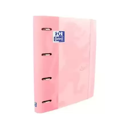 400127154 OXFORD CARPETA ANILLAS 4X35MM TOUCH EUROPEANBINDER C/RECAMBIO 100H A4+ 5X5 T/EXTRADURA FLAMINGO PASTEL