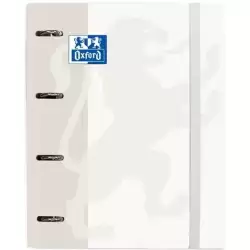 400132987 OXFORD CARPETA ANILLAS 4 X 35MM CLASSIC EUROPEANBINDER C/RECAMBIO 100H A4+ 5X5 TAPA EXTRADURA BLANCO