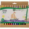 130400012 TITAN ARTS ROTULADORES COLORES SURTIDOS ESTUCHE 12 UD