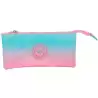 T157-1053 TOYBAGS ESTUCHE TRIPLE BLIN BLIN GRADIENT PINK 11X23X5CM IMPERMEABLE