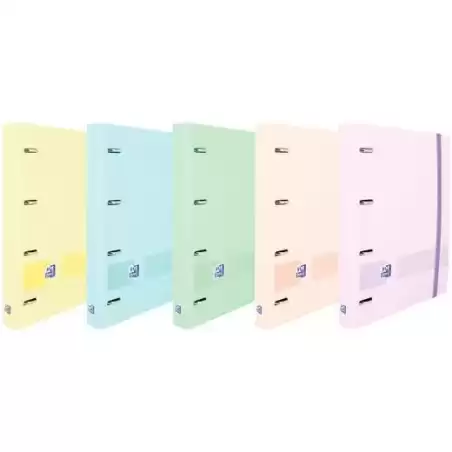 400174550 OXFORD CARPETA ANILLAS EBINDER 4X25MM LIVE&GO POLYFOAM C/RECAMBIO A5+ DOTS PASTEL