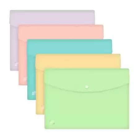 400187613 OXFORD SOBRES CON BROCHE URBAN A4 PLÁSTICO RÍGIDO C/SURTIDOS PASTEL