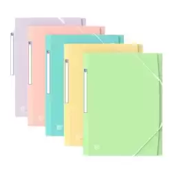 400187619 OXFORD CARPETA DE GOMAS URBAN 3 SOLAPAS A4+ PLÁSTICO TRASLÚCIDO C/SURTIDOS PASTEL