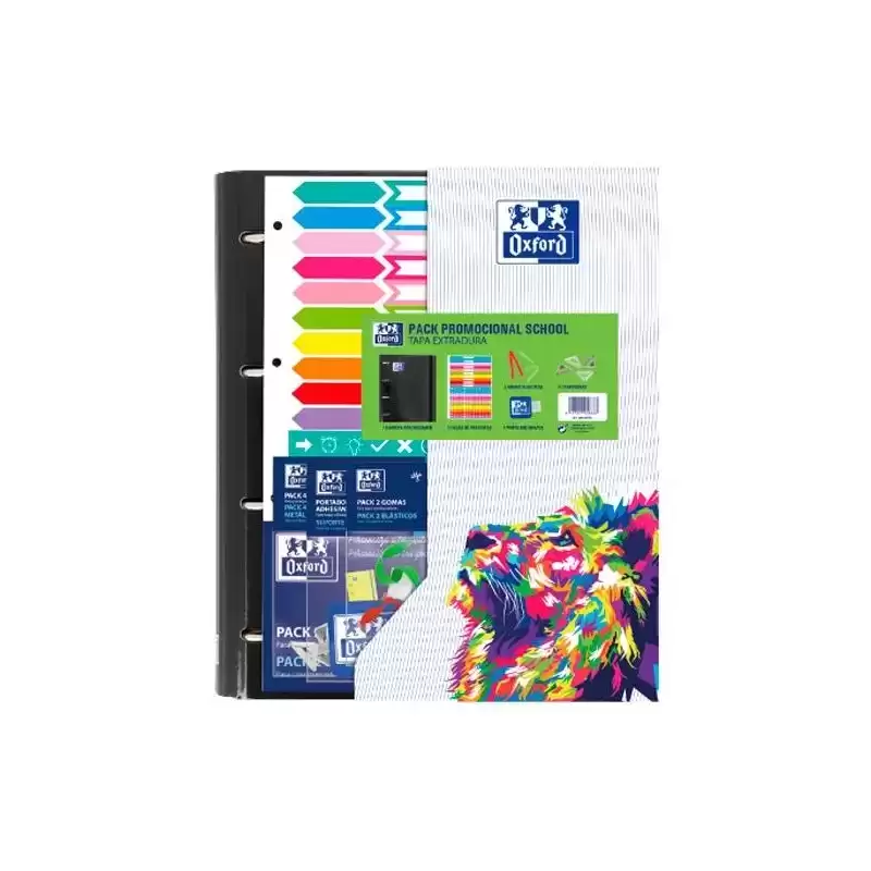 400187784 OXFORD CARPETA ANILLAS EUROPEANBINDER CLASSIC 4X35MM C/RECAMBIO A4+ 5X5MM T/EXTRADURAS C/SURTIDOS VIVOS