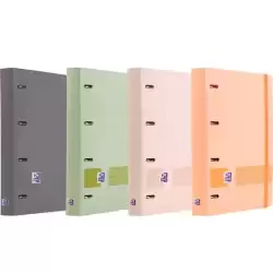 400195804 OXFORD EUROPEANBINDER BOREAL CARPETA 4 ANILLAS 4X35 A4+ C/RECAMBIO 5X5 T/PLÁSTICO ATERCIOPELADO C/SURTIDOS