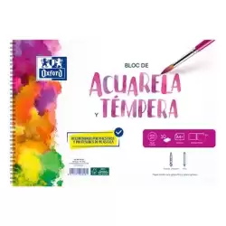 400197384 OXFORD PACK BLOC ACUARELA + 2 PINCELES 10H A4+ 300GR MICROPERFORADO