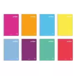 16952 PACSA CUADERNO POLIPAC 80H FOLIO 70GR 4X4MM TAPAS PP PACK 5 UD COLORES SURTIDOS