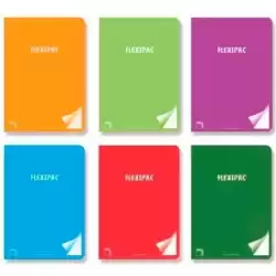20119 PACSA LIBRETA FLEXIPAC A4 48H 90GR 8X8 TAPAS PP TRANSLÚCIDO FLEXIBLE PACK 6 C/SURTIDOS